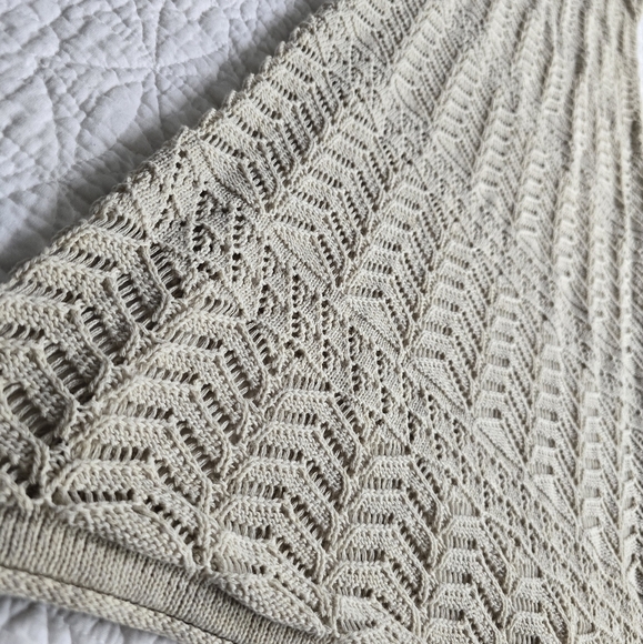 Roots Beige Maxi Dress Crochet Summer Beach Cover Up Size Medium - Picture 6 of 12